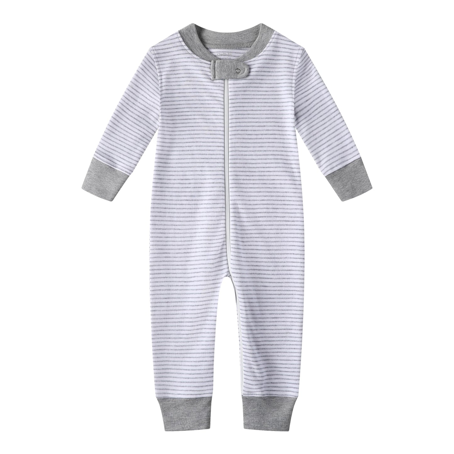 Owlivia Organic Cotton Baby Boy Girl Zip Up Sleep N Play, Footless, Long Sleeve(0-3 Months, Green Cheetah & Stripes)