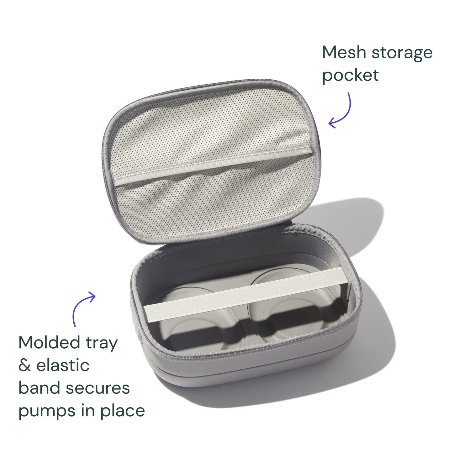 Willow Breast Pump Carrying Case, Grey, Use With Hands Free Wearable Breast Pumps, Ultra Durable Hard Shell Breast Pump Case Wit