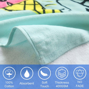Voova & Movas Hooded Toddler Bath Towels (2-6Years,24'X48') Cotton Pool Poncho For Kids, Perfect For Swimming | Surfing | Camp