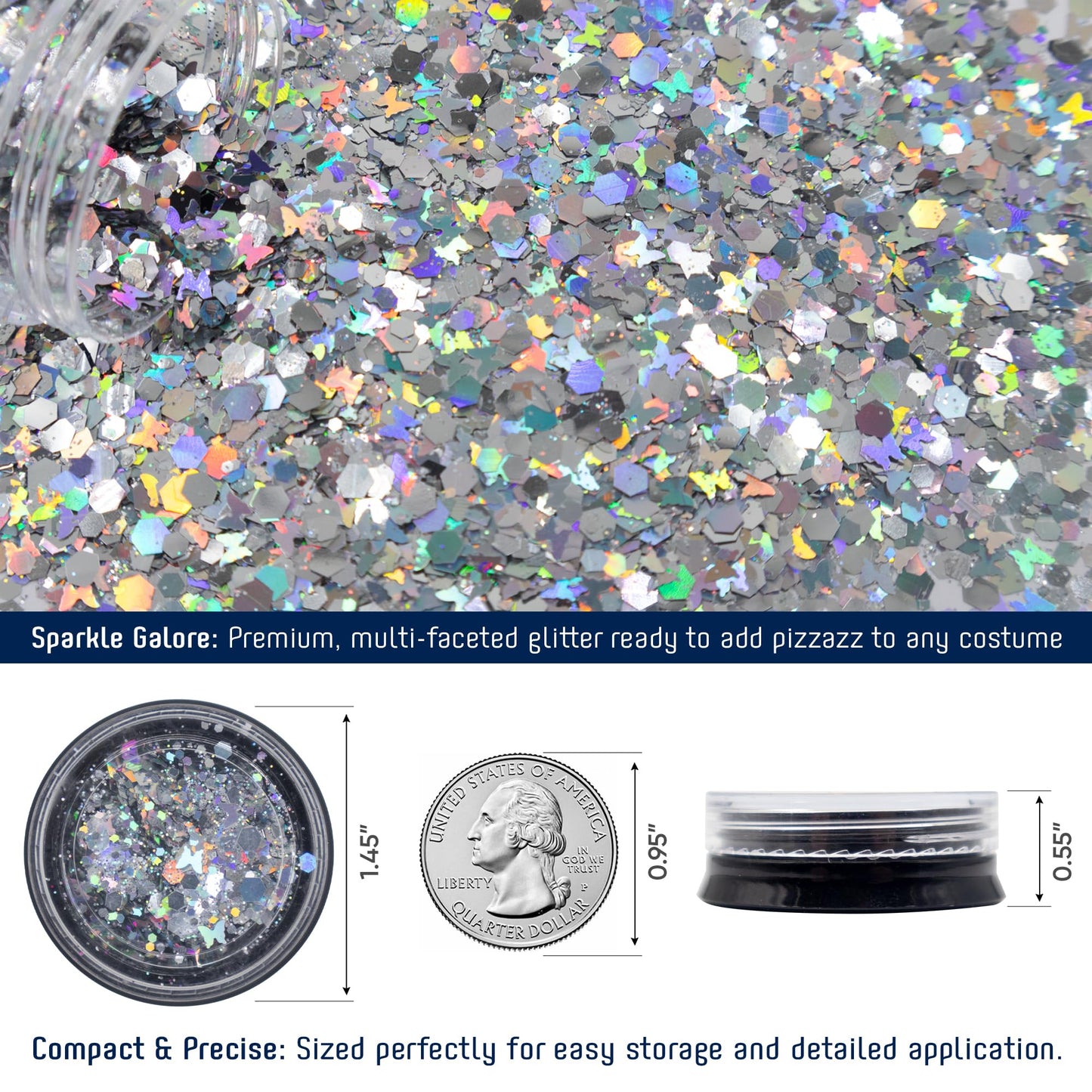 Funcredible Silver Alien Headbands And Glitter - Martian Alien Antenna Headbands - Sparkly Alien Costume Accessories - Alien Hal