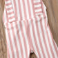 Zaxarra Toddler Baby Girl Stripes Bell-Bottom Jumpsuit Romper Overalls Long Pants Outfits (3-4 Years, Brown Pink)