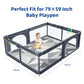 TANOSHII Baby Play Mat for 79 x59  Playpen, Machine Washable Kids Mat, Cotton,Foldable Crawling Mat for Floor,One-Piece Crawling