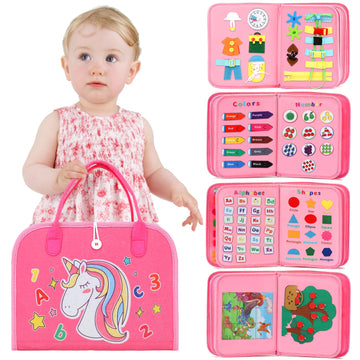 Toddler Toys Ages 2-4, Montessori Toys for 1 2 3 4 Year Old, Busy Board, Preschool Learning Sensory Toys for Girls, Ideal Gifts 