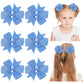 Choicbaby 3 Inches Hair Bows For Girls Blue Grosgrain Ribbon Pinwheel Hair Bows Clips Toddler Bows Hair Clips For Birthday Baby