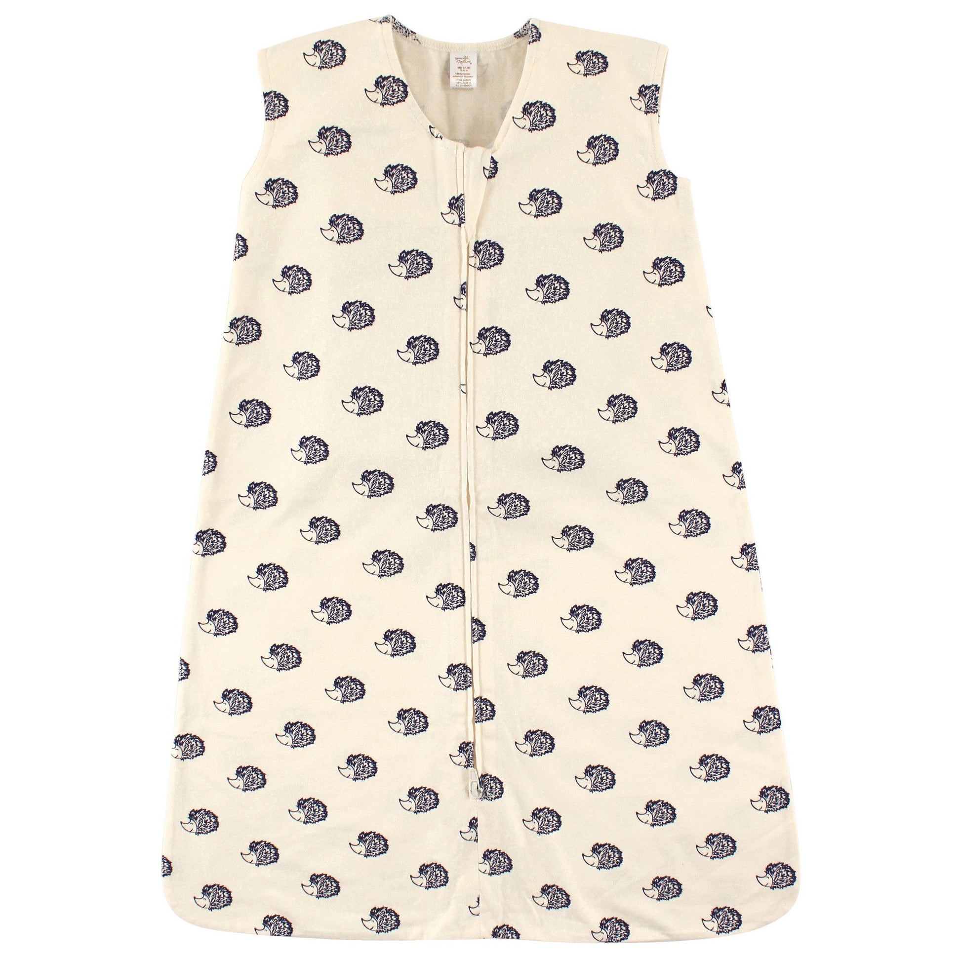 Touched by Nature Unisex Baby Organic Cotton Sleeveless Wearable Sleeping Bag, Sack, Blanket, Hedgehog, 6-12 Months
