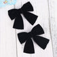 Deeka 2 Pcs 4' Hand-Made Velvet Hair Bows Alligator Clips Hair Accessories For Little Teen Toddler Girls Kids Set Of 2 -Black