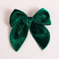 5' Christmas Velvet Hair Bows Dark Green Velvet Ribbon Fable Bow Alligator Clips Toddler Teen Baby Girls Kids Big Velvet Sailor