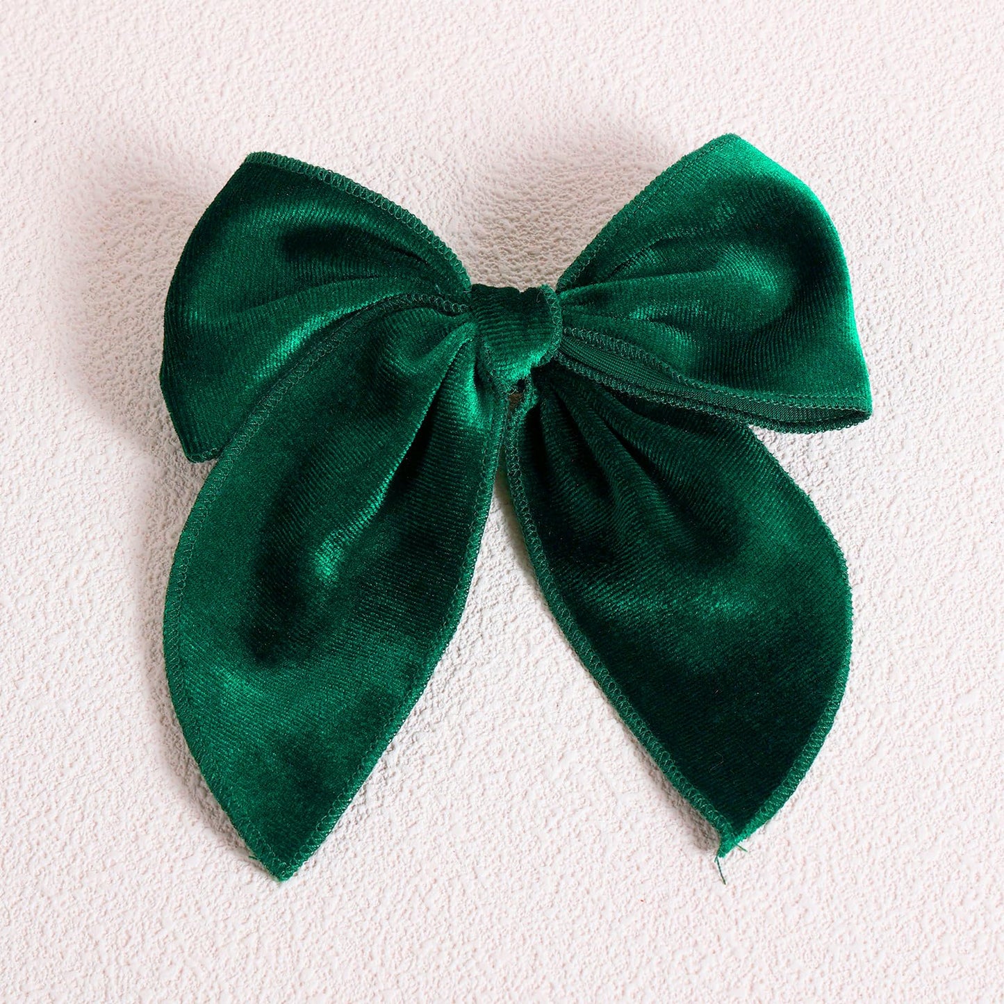 5' Christmas Velvet Hair Bows Dark Green Velvet Ribbon Fable Bow Alligator Clips Toddler Teen Baby Girls Kids Big Velvet Sailor
