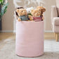 Youdenova Woven Rope Laundry Hamper, 58L Tall Luandry Basket, Baby Nursery Hamper For Blanket Storage In Bedroom-Large-Pink