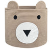 Vk Vkliving Bear Storage Basket Foldable Animal Basket, Cotton Rope Baby Laundry Basket Woven Gift Basket Cute Toy Basket, Large