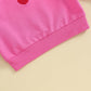 Creairy Newborn Baby Girl Valentines Day Outfit Letter Heart Sweatshirt Long Sleeve T-Shirt Tops Toddler Spring Fall Clothes (Ro
