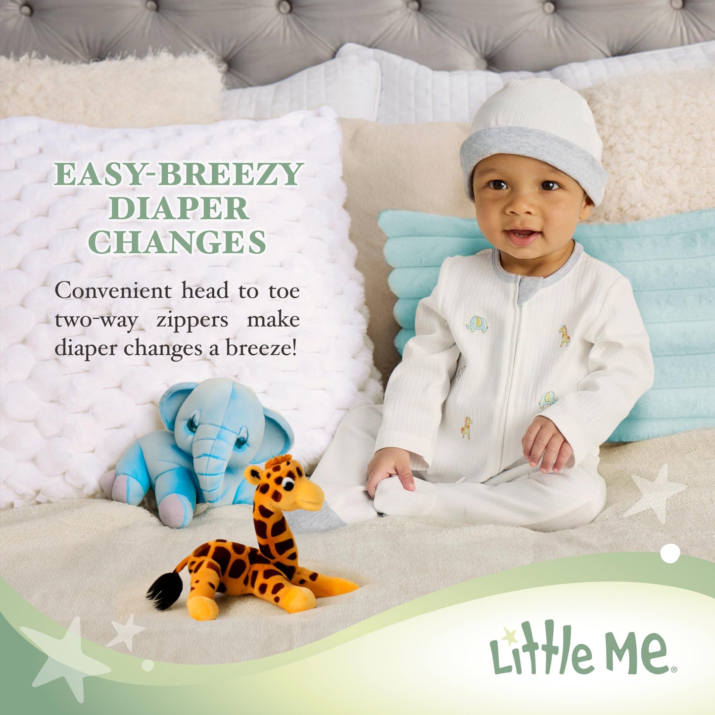 Little Me Clothes For Baby Gender Neutral 2-Piece Welcome To The World Footie Sleeper And Cap Set, Preemie