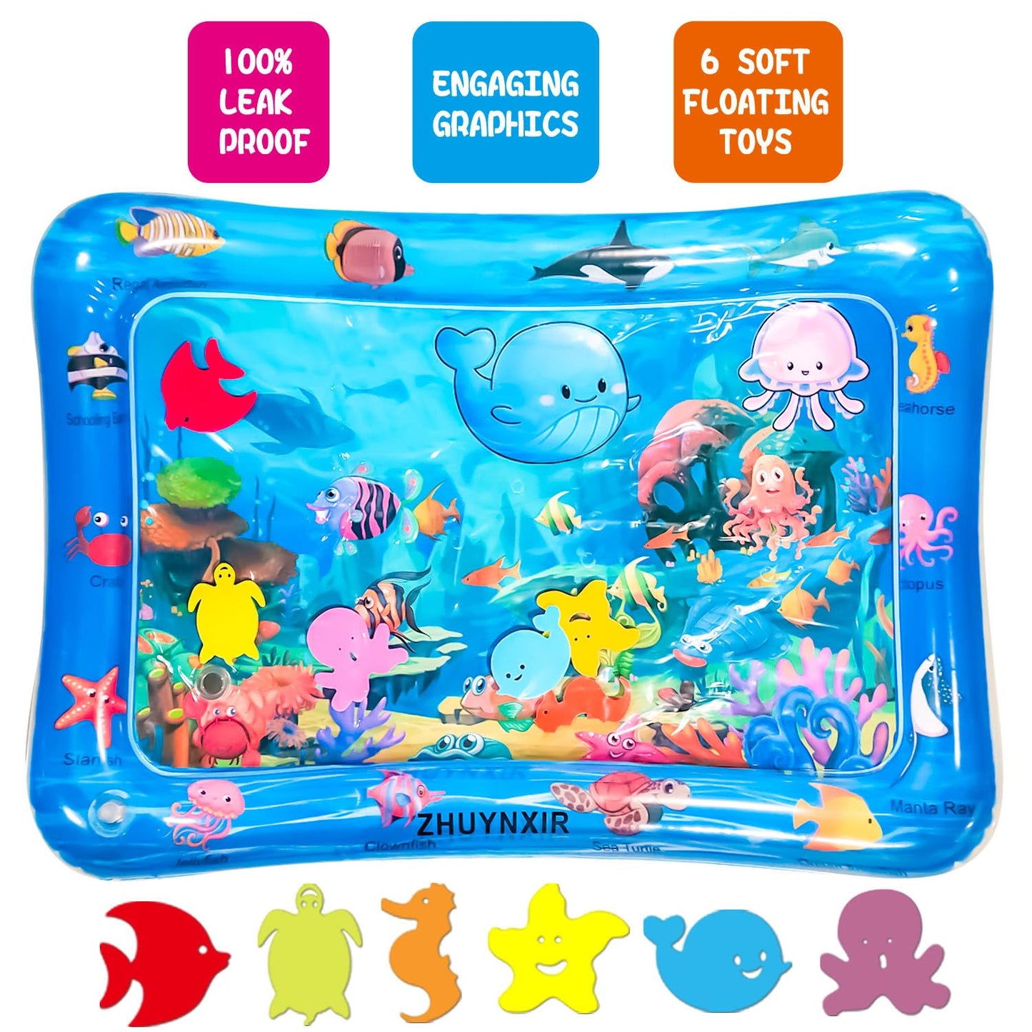 Zhuynxir Infant Toy, Tummy Baby Toys, Inflatable Play Mat Water Cushion Baby Water Mat, Fun Early Development Activity Play Cent