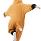 Canasour Fox Onesie Halloween Kids Cosplay Costume Girls Animal Unisex Outfuit One Piece Hooded Farm Soft Pajamas Brown Party 6-