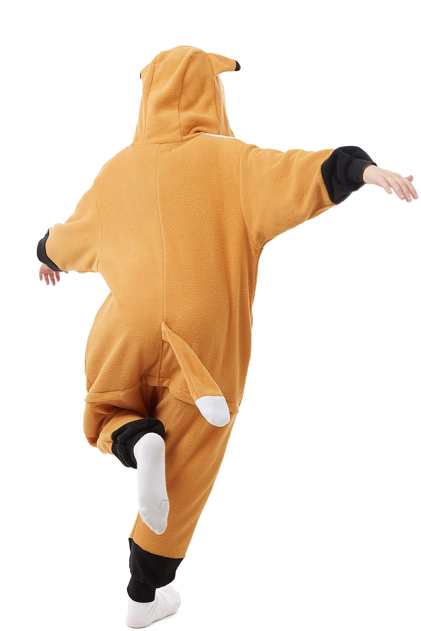 Canasour Fox Onesie Halloween Kids Cosplay Costume Girls Animal Unisex Outfuit One Piece Hooded Farm Soft Pajamas Brown Party 6-