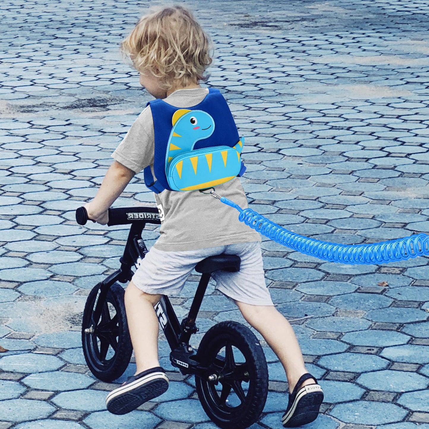 Accmor Toddler Harness With Leash, Cute Dinosaur Kids Harness + Anti Lost Wrist Link, Mini Child Harness Leash Wristband Strap B