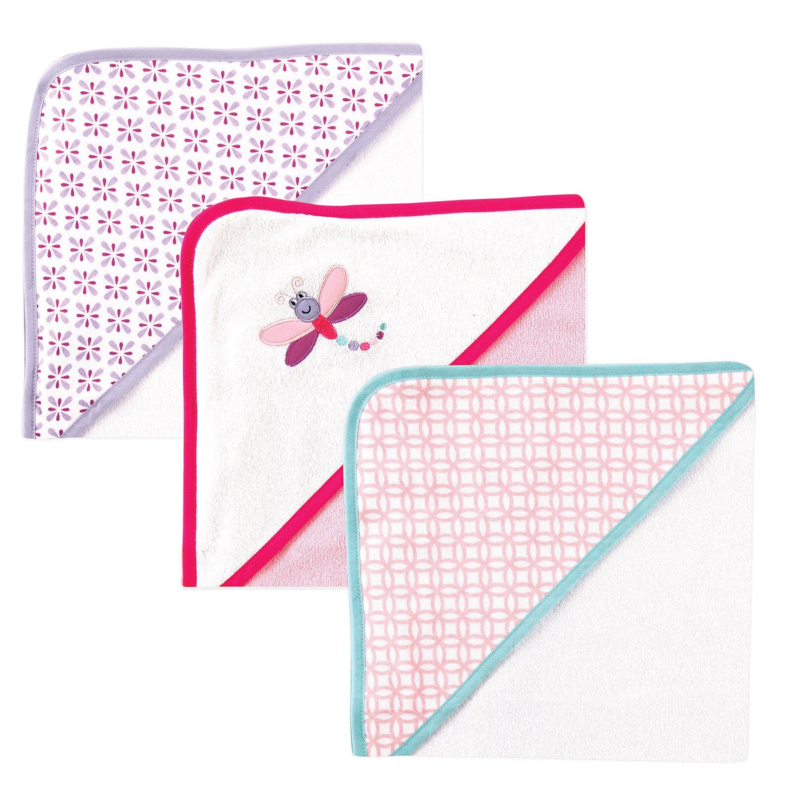 Luvable Friends Unisex Baby Cotton Terry Hooded Towels, Dragonfly, One Size
