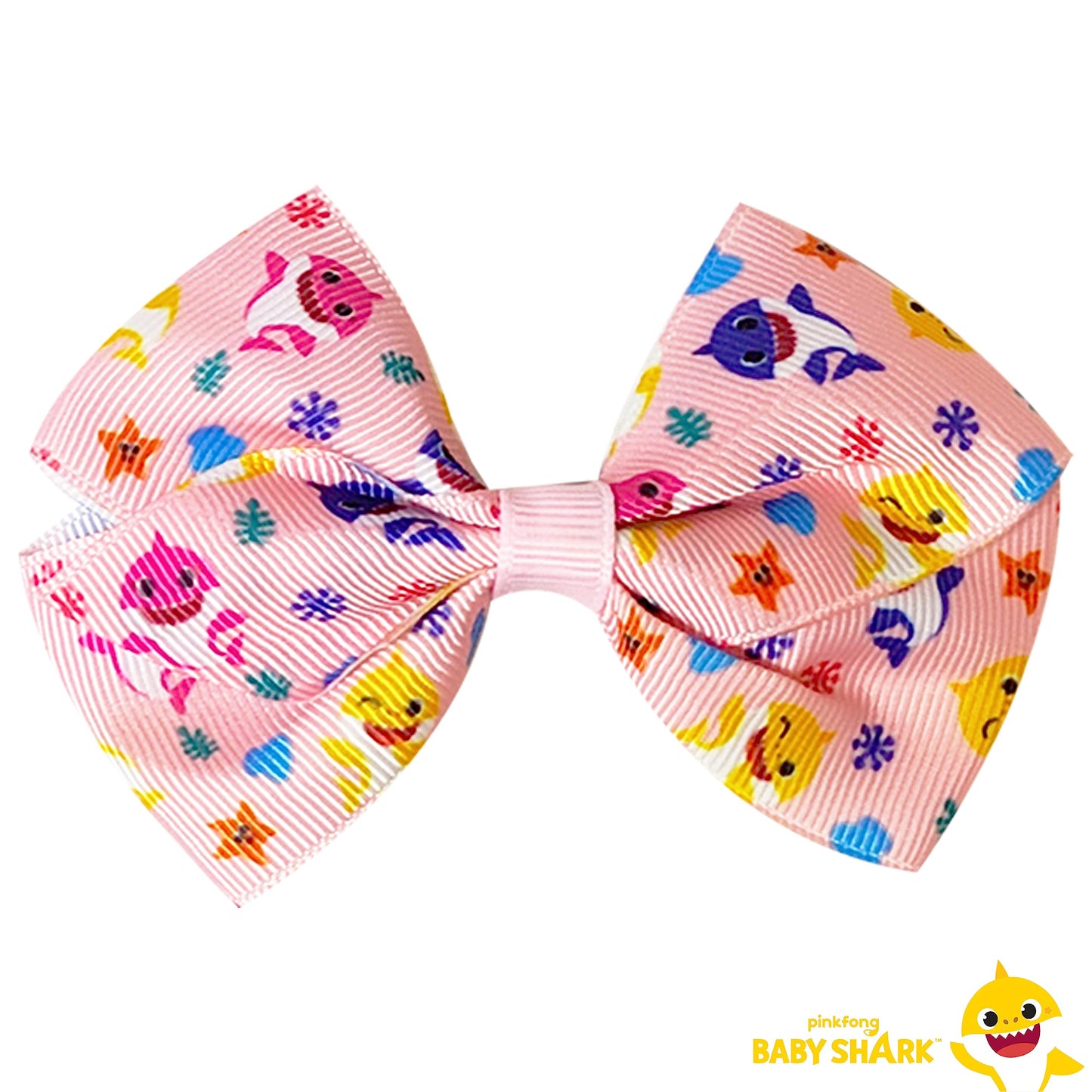 Baby Shark Hair Bows - Hair Accessories Gift Set - Kids Hair Bows - 7 Pcs 4 Inch Bundle - Hair Bows For Girls - Different Charac
