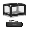 Dream On Me Zoom Portable Playard in Black, Lightweight, Packable and Easy Setup Baby Playard, Breathable Mesh Sides and Soft Fa