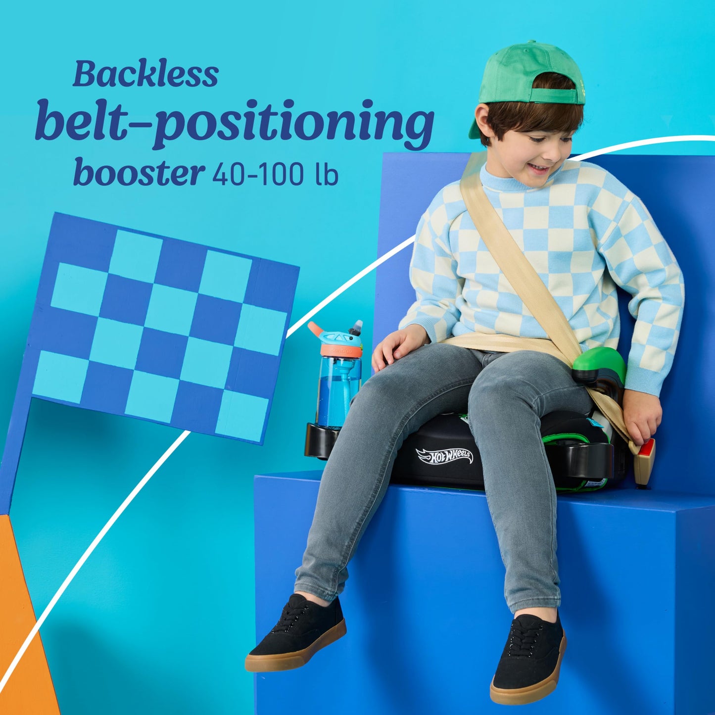 Graco Turbobooster 2.0 Backless Booster Car Seat, Hot Wheels Gamer, Travel Booster Seat For Children Ages 4-10, Weight 40-100 Po