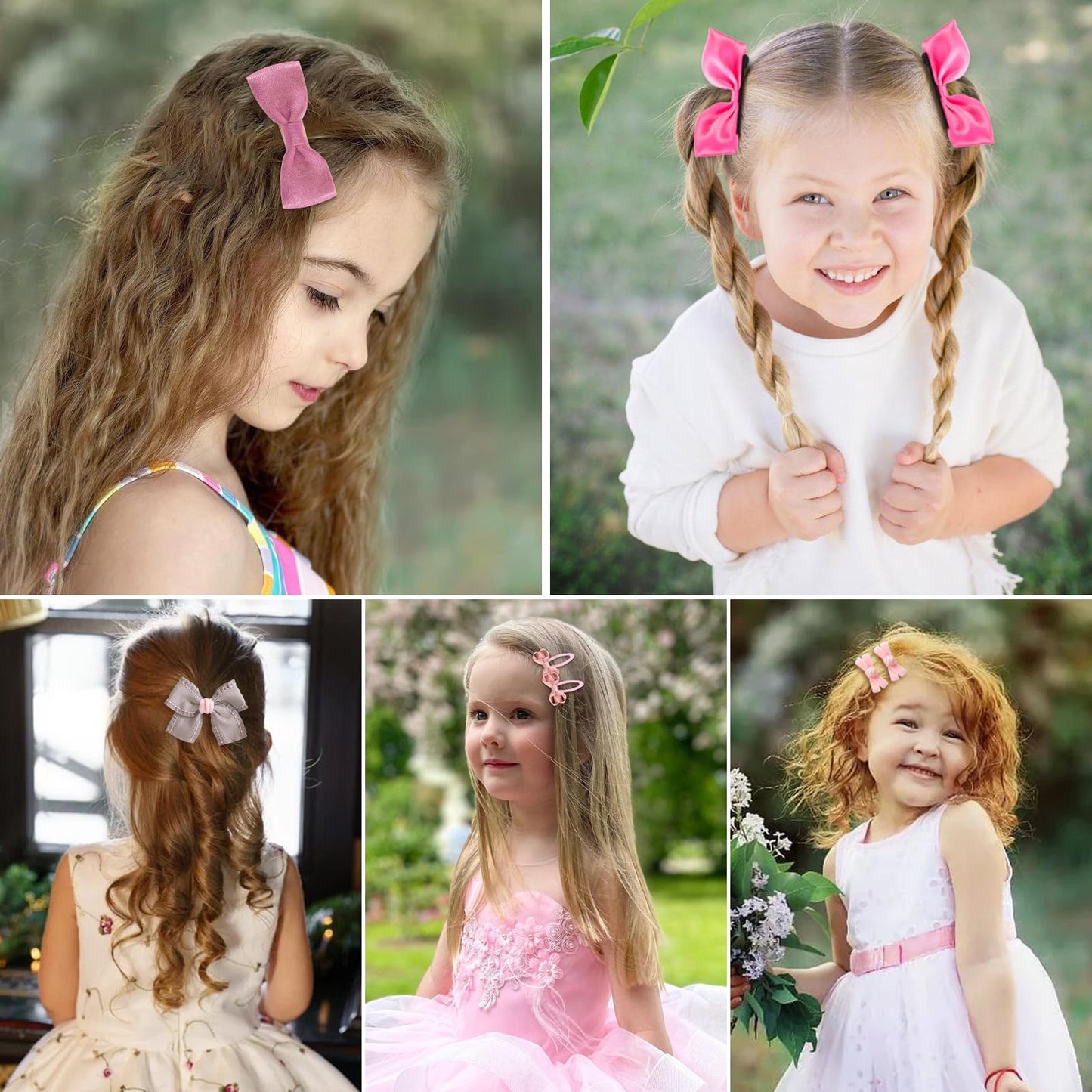 Lmymhmlm 18Pcs Pink Hair Bows For Baby Girls,Toddler Girls And Teen Girls.Alligator Hair Clips,Hair Barrettes,Hair Ties,Snap Cli