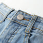 Kidscool Space Baby Girl Boy Jean,D Ring Elastic Band Inside Ripped Denim Pants,Light Blue,4-5 Years