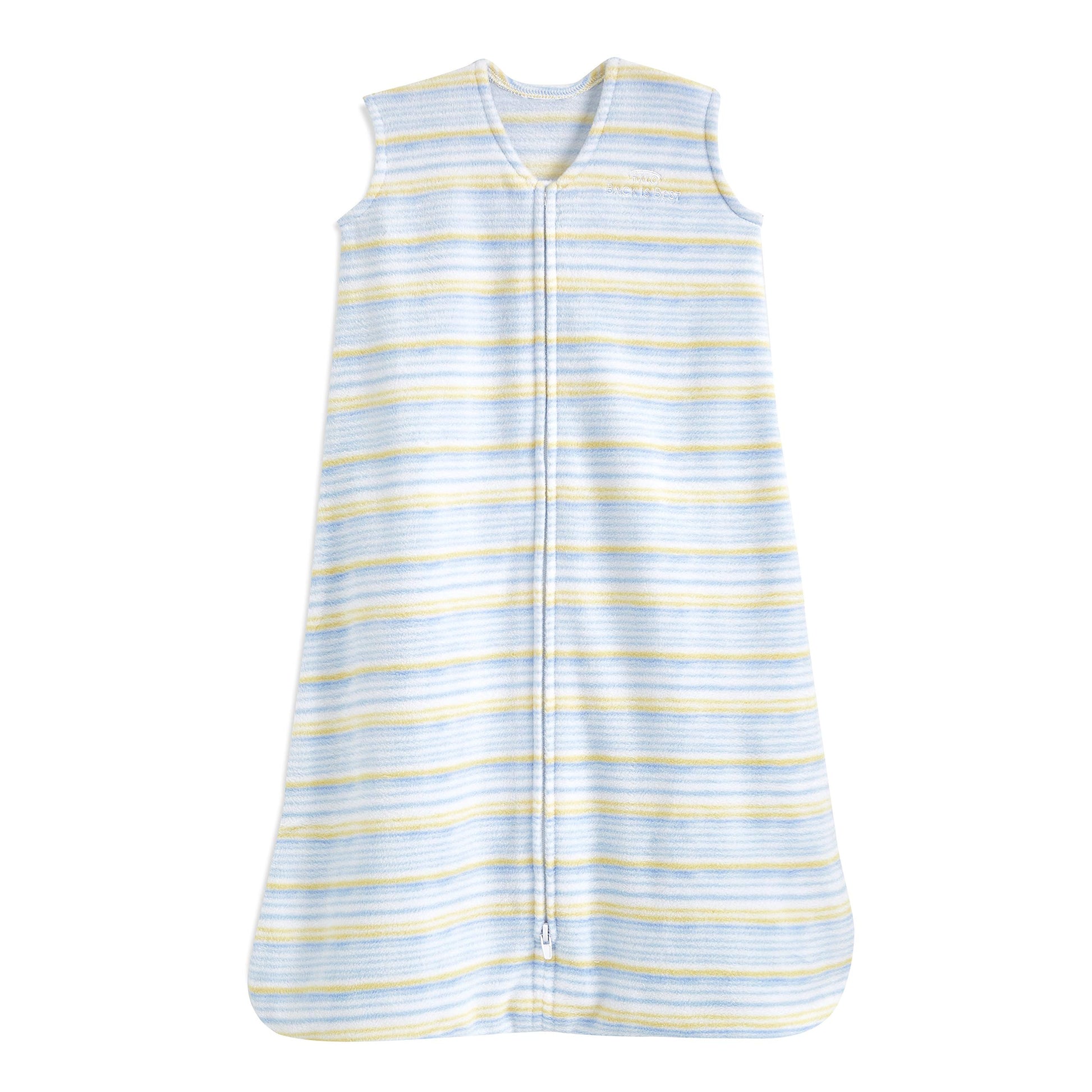 HALO Sleepsack Micro-Fleece Wearable Blanket, TOG 1.0, Multi Stripe Blue, Medium