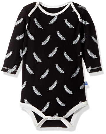Kickee Pants Baby Print Long Sleeve One Piece Prd-Kpo116-Mnffe, Midnight Falling Feather, 18-24 Months