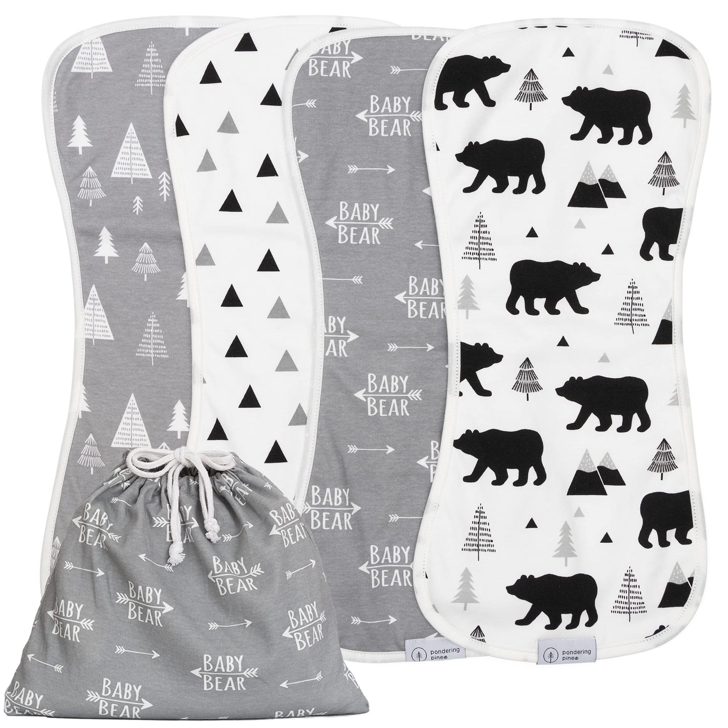 Organic Burp Cloths For Baby Boys And Girls With Bag - Xlarge Absorbent Burping Clothes, Newborn Towel, Milk Spit Up Rags, Burpy