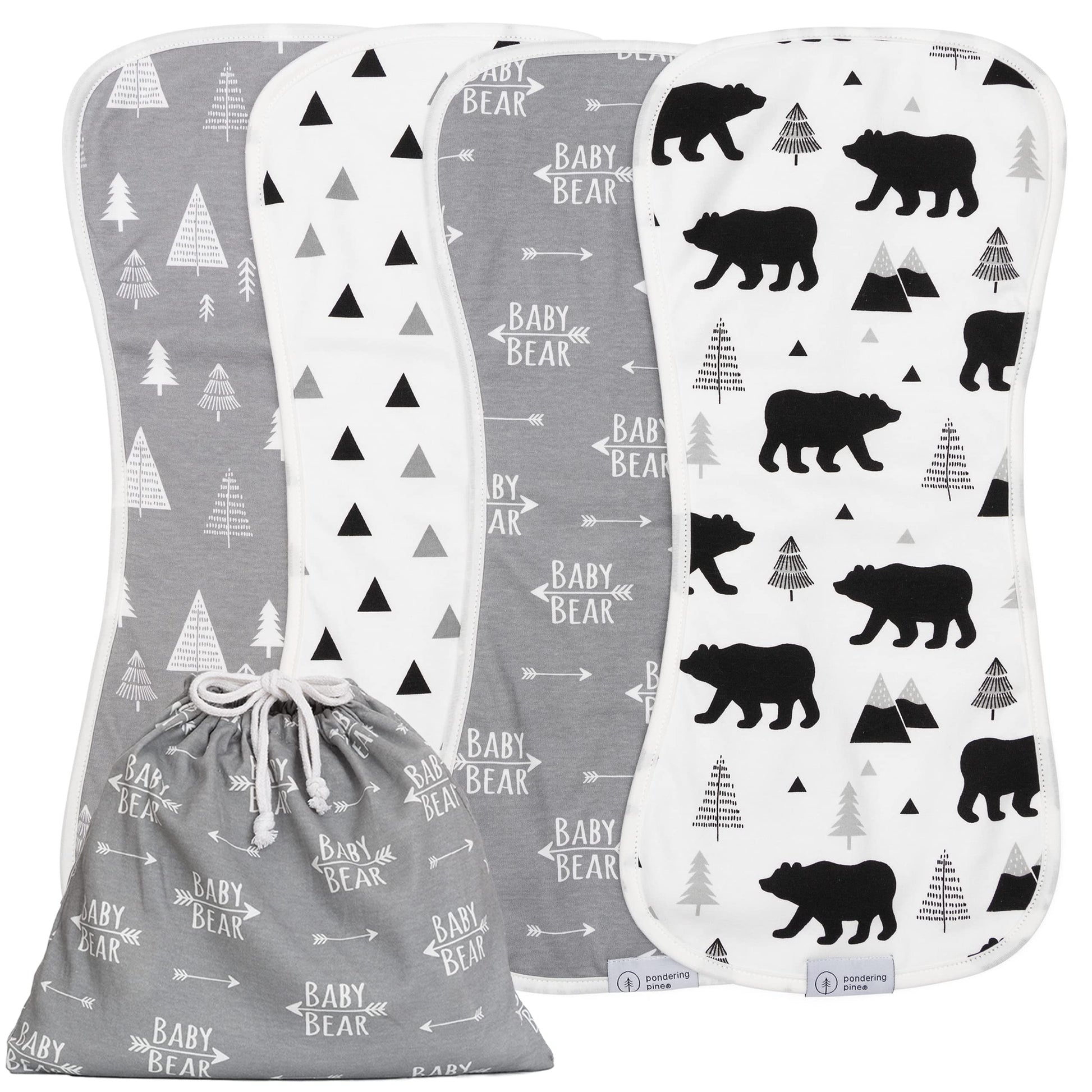 Organic Burp Cloths For Baby Boys And Girls With Bag - Xlarge Absorbent Burping Clothes, Newborn Towel, Milk Spit Up Rags, Burpy