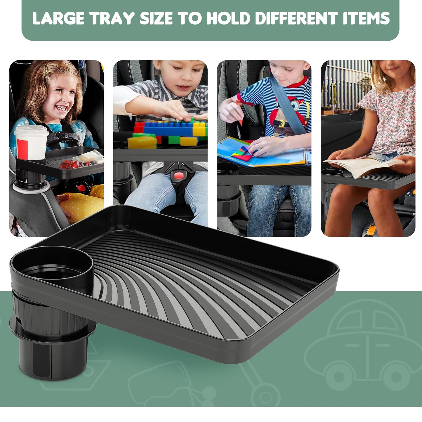 Ms Master Show Car Seat Tray For Kids Car Seat Tray With Expandable Base For Snacks, Toys, Books, Entertainment Kids Travel Esse