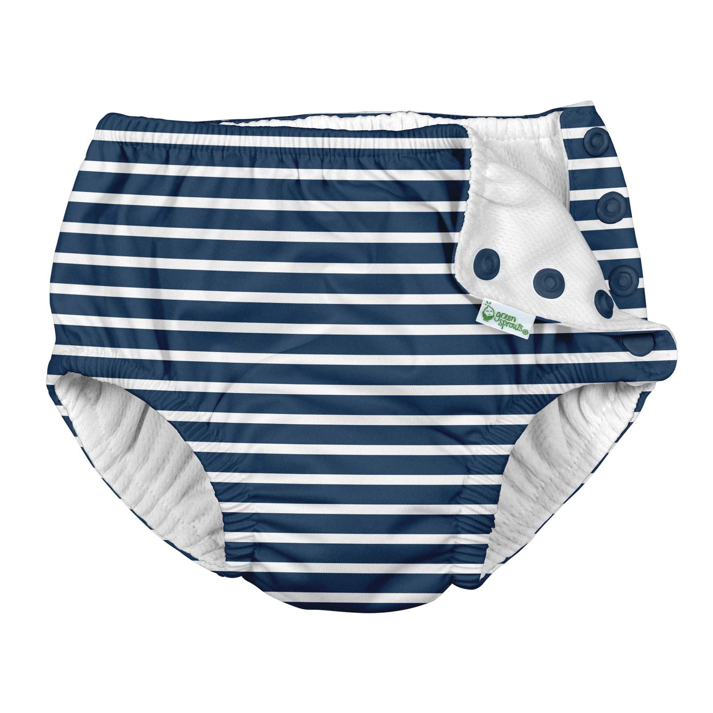 I Play Boys Reusable Absorbent Baby Swim Diapers Navy Stripe 3T