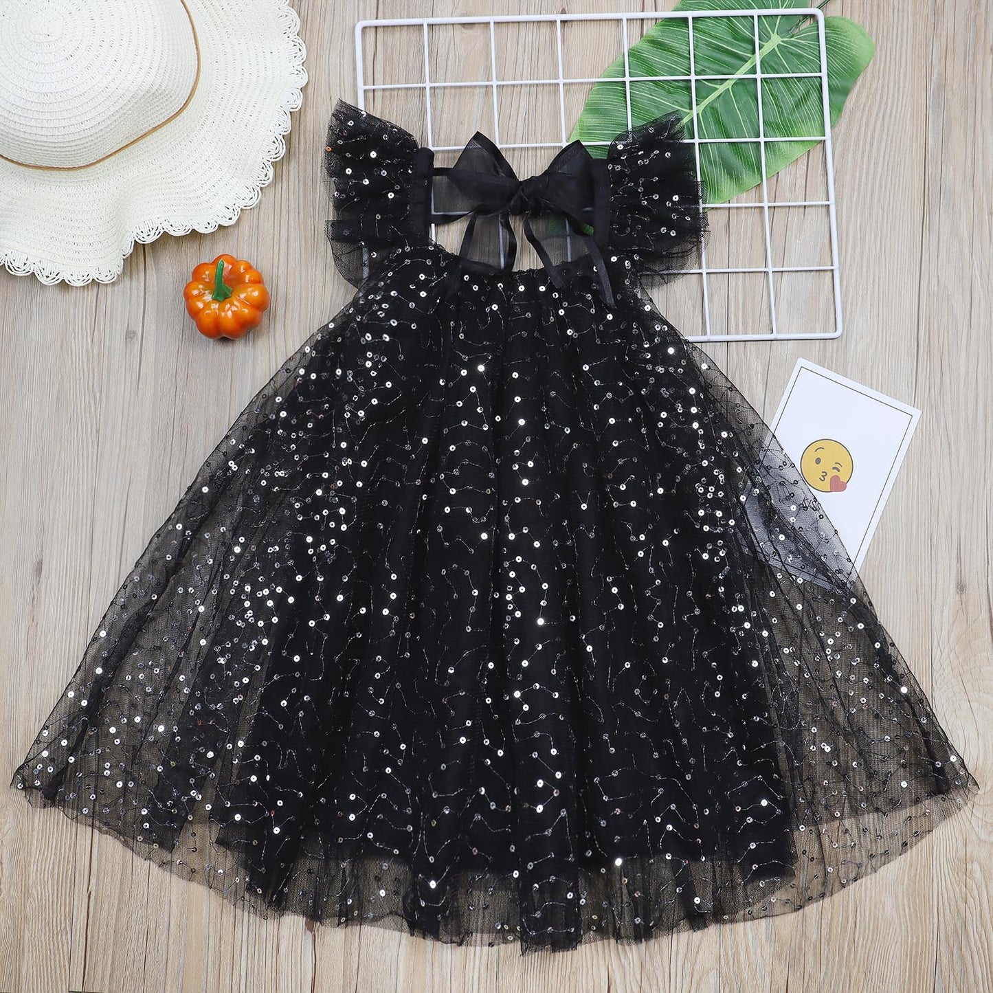 Agqt Infant Babys Tulle Tutu Dress Sleeveless Sequin Summer Birthday Party Pageant Gowns Halloween Costume Dress Black-Sequin Do