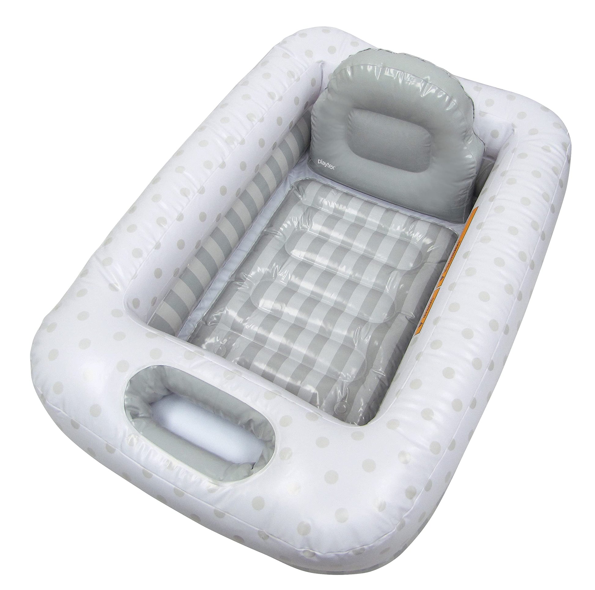 Playtex Baby Air-Filled Cushion Bath Tub - Free-Standing, Blow Up, Portable, Inflatable, Safe Bathing, Baby Bathtub, Toddler Bat