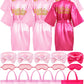 Sintuff 24 Pcs Kids Spa Party Supplies For Girls 6 Spa Party Robes 6 Tote Bags 6 Headbands 6 Spa Masks (Rose Red Birthday,Size 1