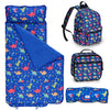 Toddler Nap Mat With Matching Backpack & Lunchbox, Kids Sleeping Bag With Removable Pillow & Blanket, Napping Mats For Preschool