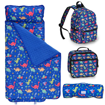 Toddler Nap Mat With Matching Backpack & Lunchbox, Kids Sleeping Bag With Removable Pillow & Blanket, Napping Mats For Preschool