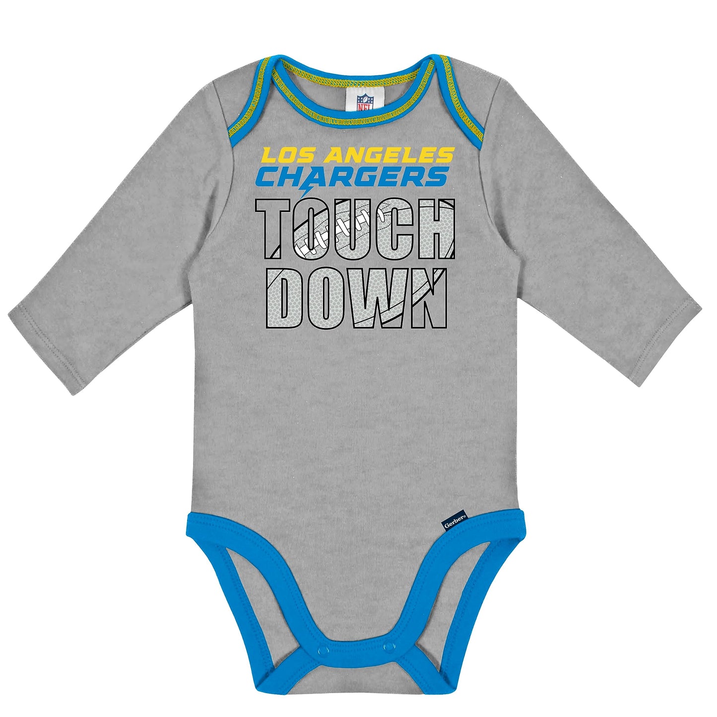 Nfl Boys 2 Pack Long Sleeve Team Bodysuits, Team Color, 0-3 Months Us
