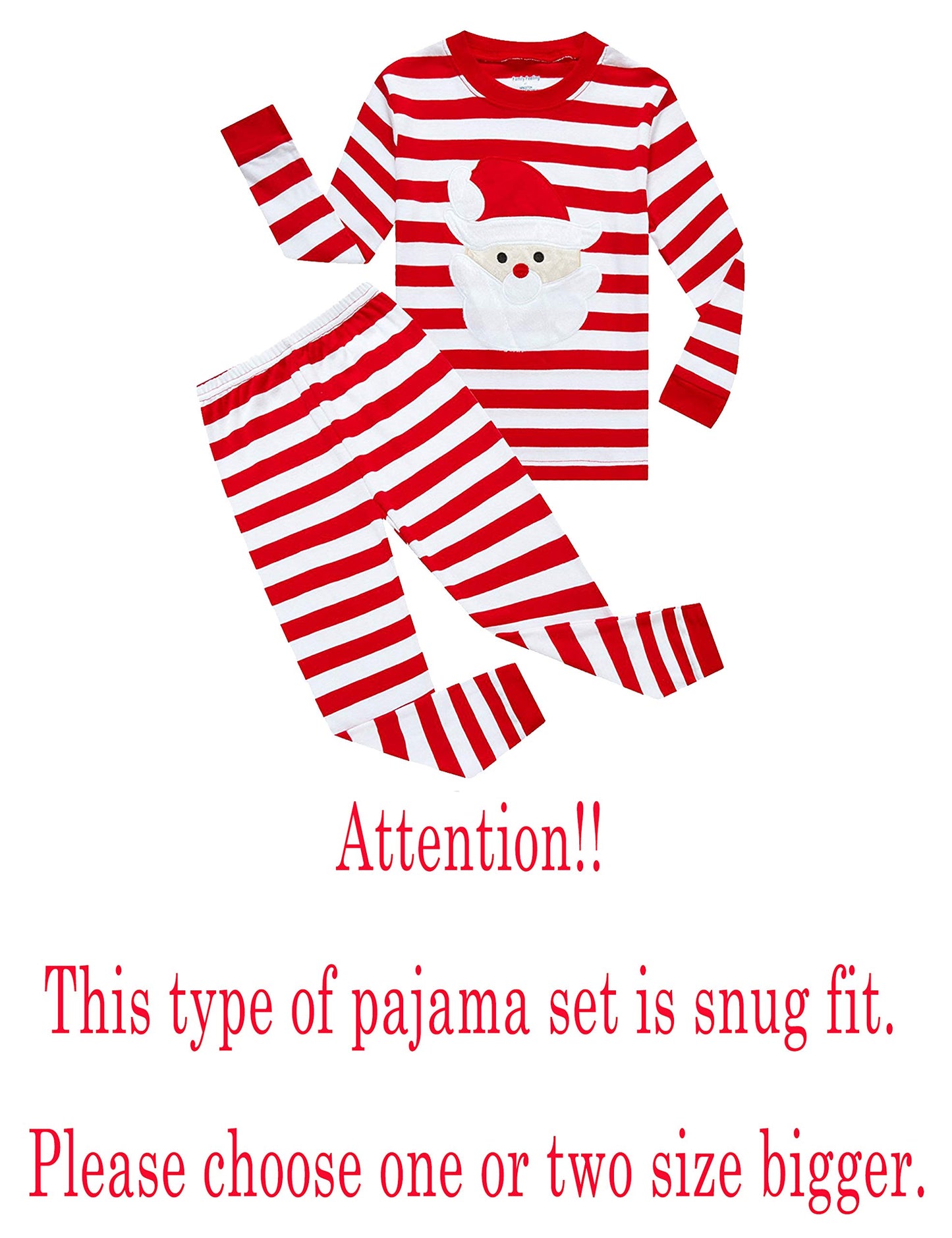 Family Feeling Baby Boys Girls' Santa Claus Christmas Cotton Long Sleeve Pajamas Sets T-Shirts Pants 12-18 Months
