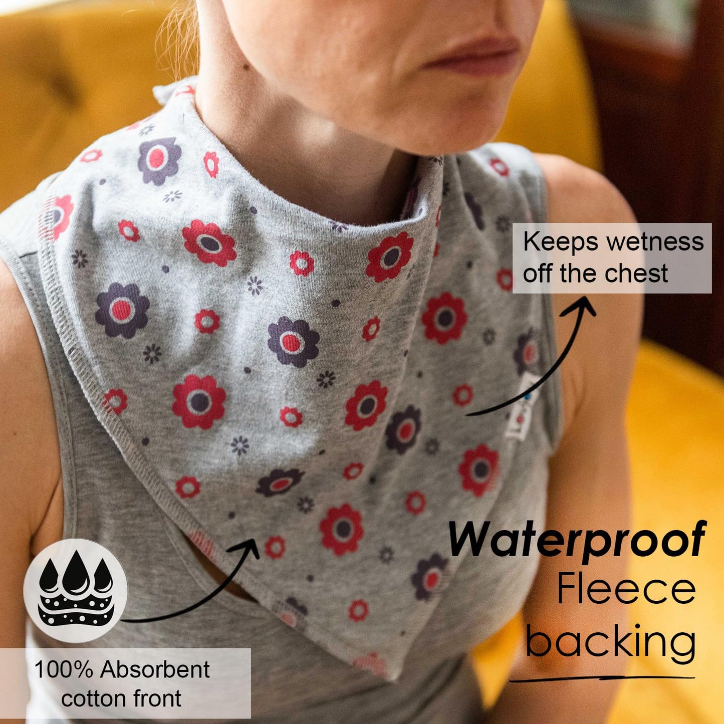 Lovjoy Large Bandana Bibs - Special Needs Bibs - For Older Children, Youth And Adults - Practical, Absorbent And Stylish (Set 05