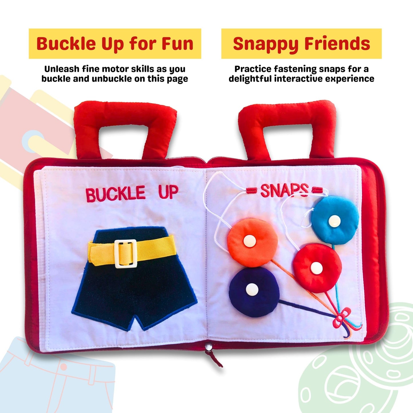 My Quiet Book by Pockets of Learning Montessori Basic Life Skills Activity Toy | Interactive Early Education Preschool Activity