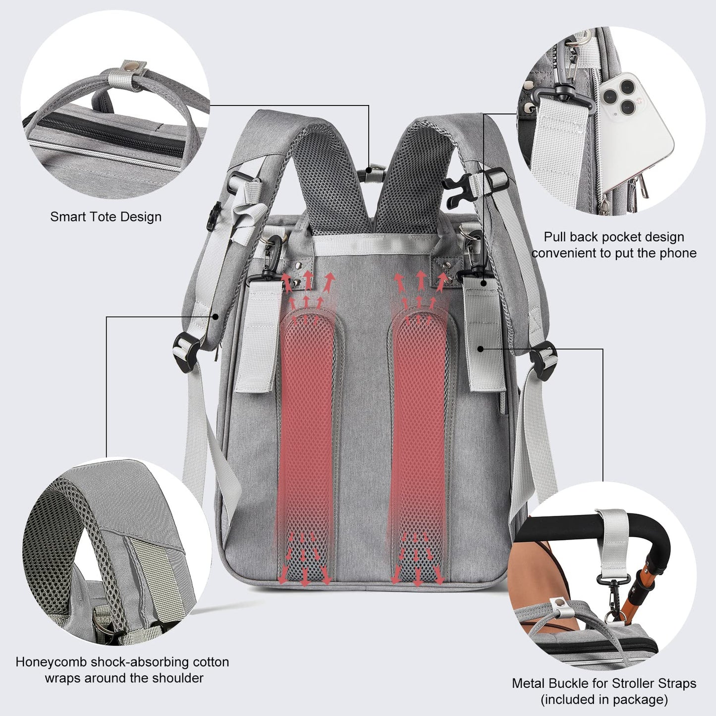 Lexiroman Diaper Bag Backpack Large Capacity Diaper Bag With Changing Pad For Boy Girl Travel For Moms Dads Baby Registry Search
