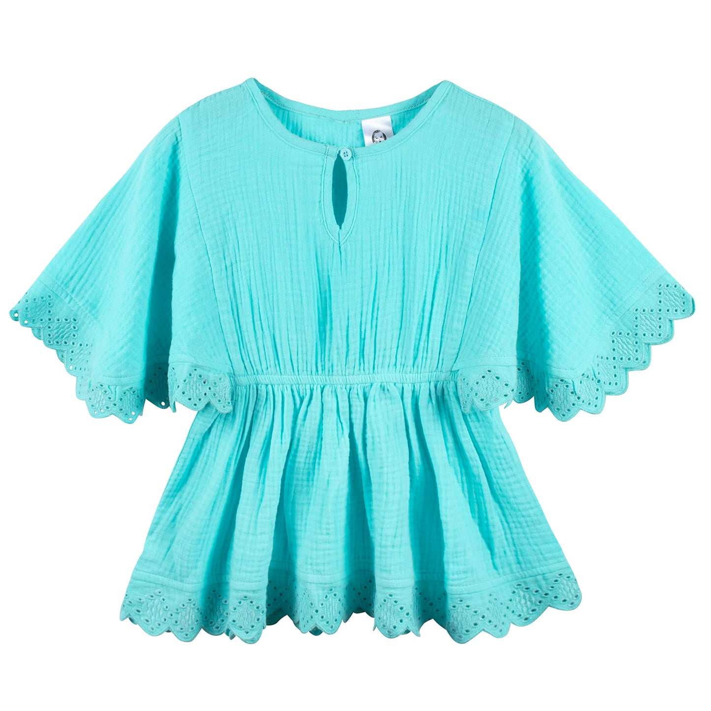 Gerber Baby Girl'S Standard Toddler Kaftan Swim Cover Up, Aqua, 0-3 Months