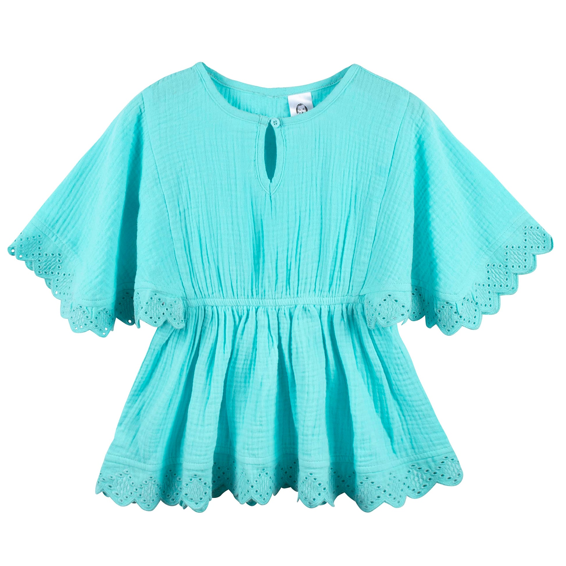 Gerber Baby Girl'S Standard Toddler Kaftan Swim Cover Up, Aqua, 0-3 Months