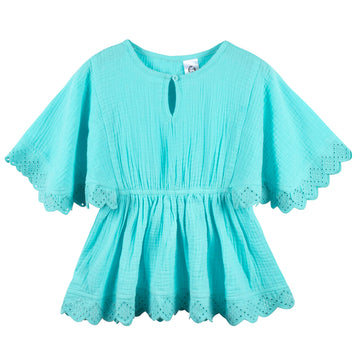 Gerber Baby Girl'S Standard Toddler Kaftan Swim Cover Up, Aqua, 3-6 Months