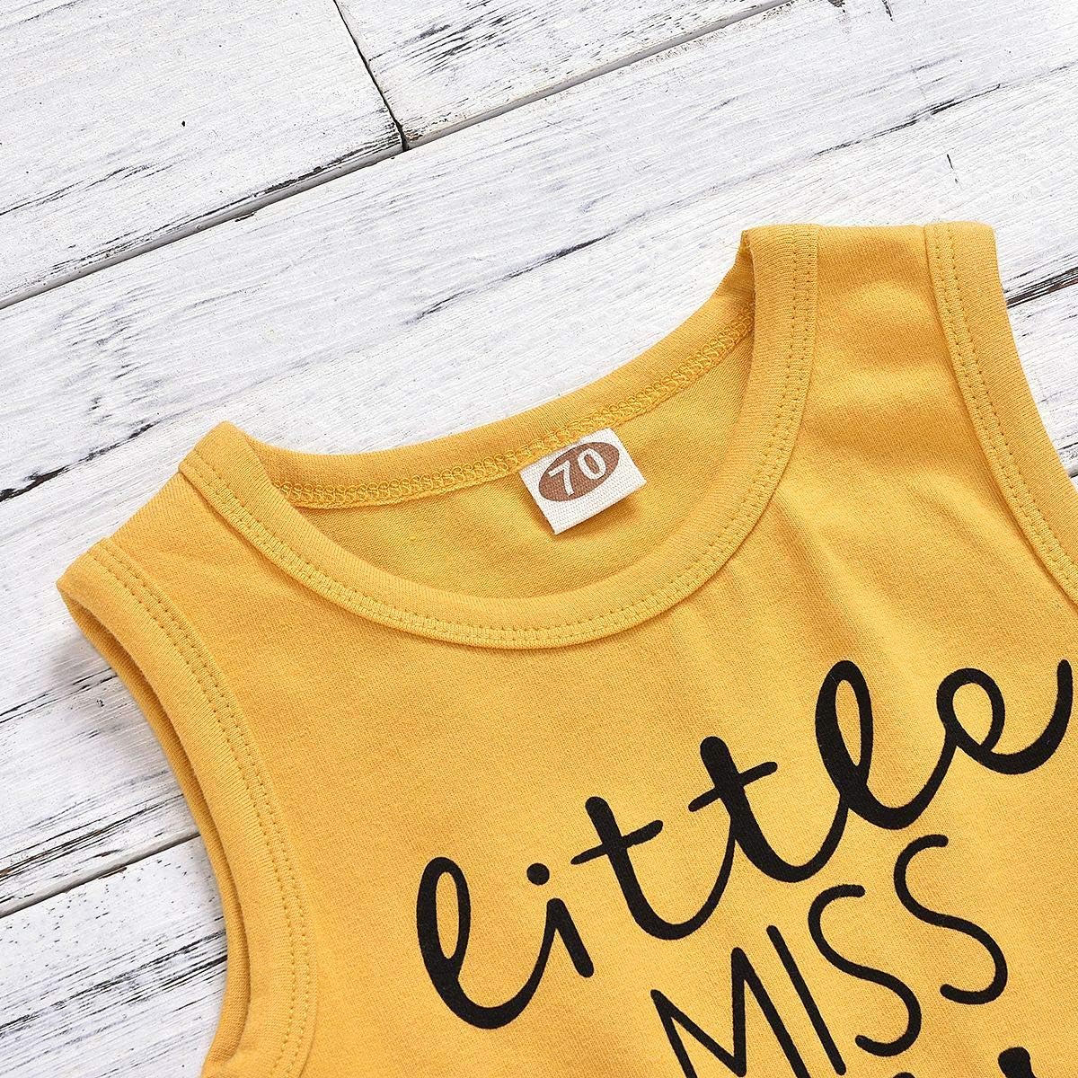 Hipea Toddler Baby Girl Outfits Flower Tops Sleeveless Vest Shorts Headband Summer Clothes Set(3-4T)