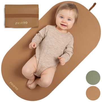 Beautiful Baby Diaper Changing Mat Made Of Vegan Leather - Soft And Easy To Wipe Changing Pad For Travel Or At Home Use - Lightw