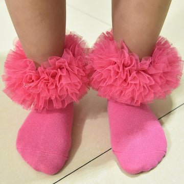 Twinkling At Down Girls Ruffle Socks Fluffy Ruffle Princess Dress Socks Newborn/Infant/Toddler/Girl (0-1 Years)