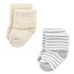 Hudson Baby Unisex Baby Cotton Rich Newborn And Terry Socks, Soft Earth Tone Stripes, 0-6 Months