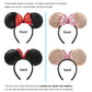 Chuangqi 2Pcs Mouse Ears Shiny Headbands 3D Bow, Double-Sided Sequins Hair Band For Birthday Party, Holiday Dress Up